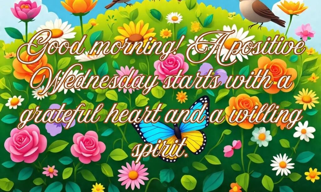 Good morning! A positive Wednesday starts with a grateful heart and a willing spirit.