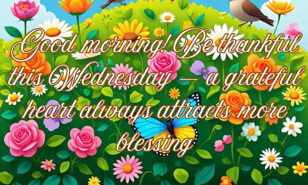 Good morning! Be thankful this Wednesday — a grateful heart always attracts more blessing