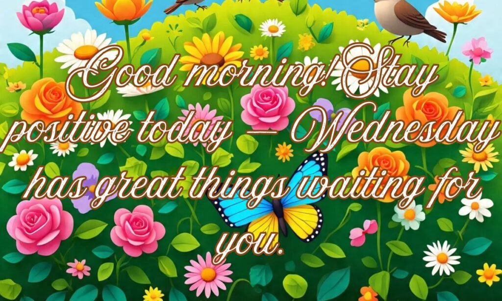 Good morning! Stay positive today — Wednesday has great things waiting for you.