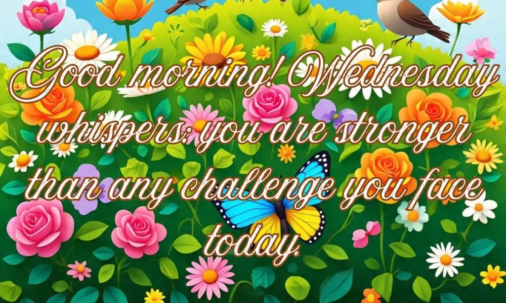 Good morning! Wednesday whispers: you are stronger than any challenge you face today.