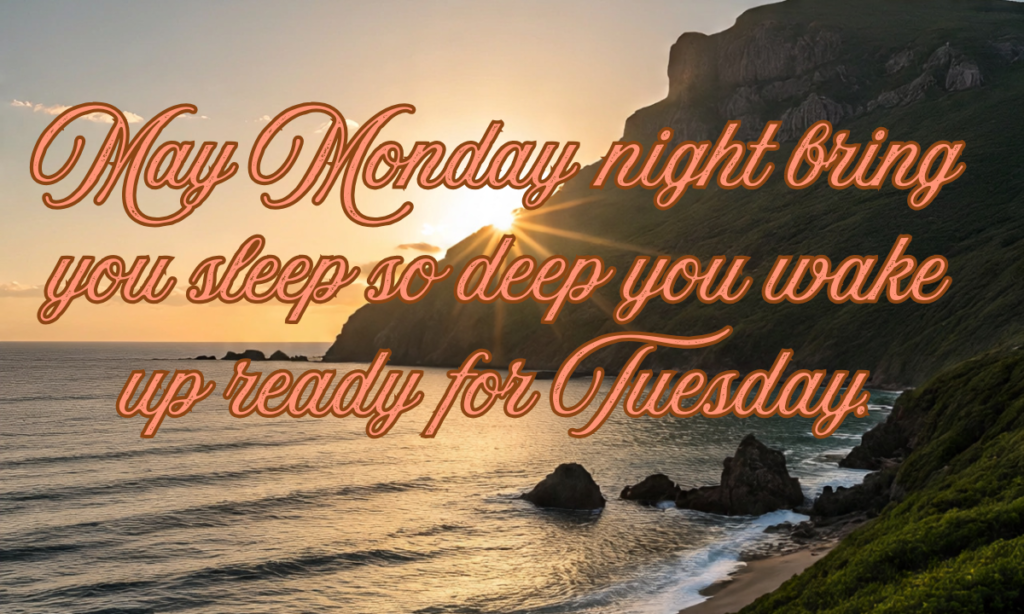 May Monday night bring you sleep so deep you wake up ready for Tuesday.