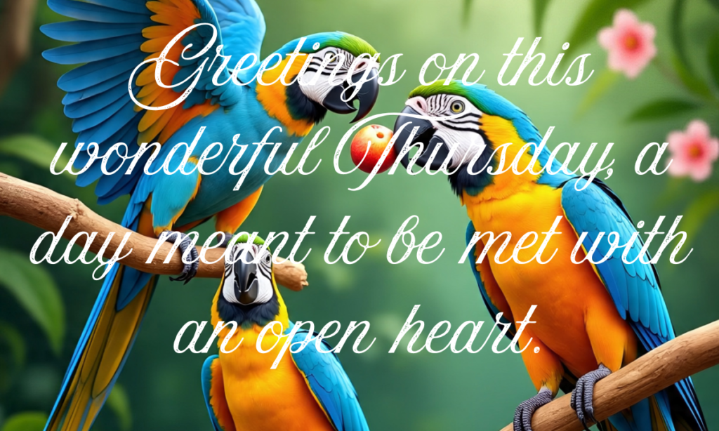 Greetings on this wonderful Thursday, a day meant to be met with an open heart.