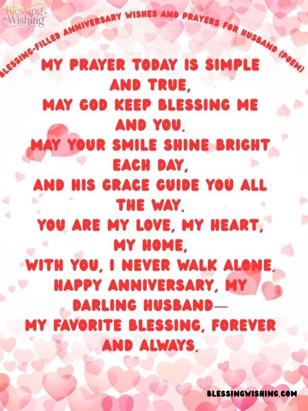 Blessing-Filled Anniversary Wishes and Prayers for Husband (Poem)