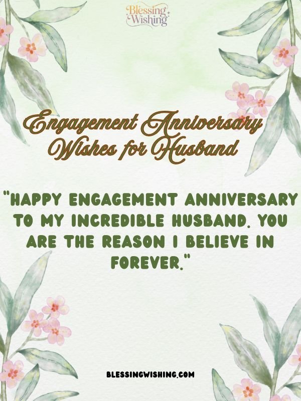 Engagement Anniversary Wishes for Husband