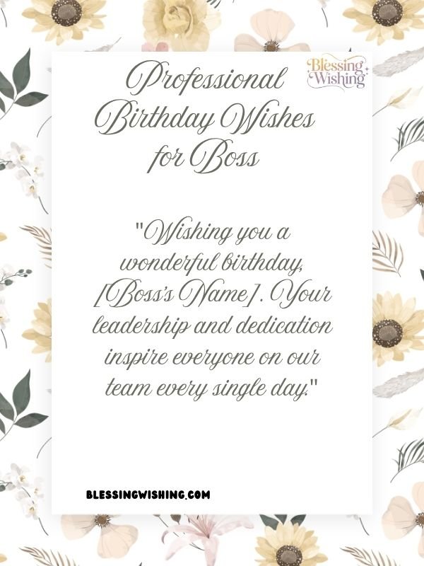 Professional Birthday Wishes for Boss