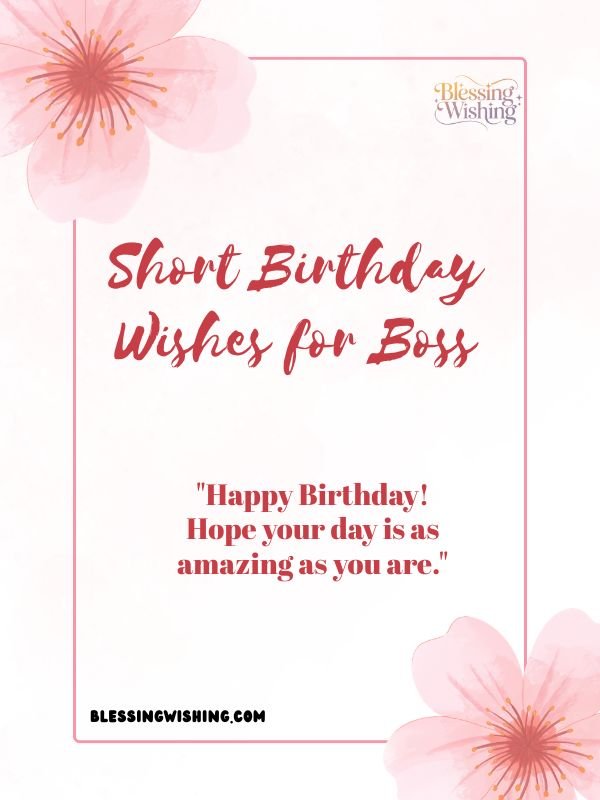 Short Birthday Wishes for Boss
