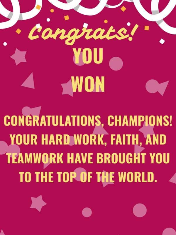 Congratulations and Best Wishes for the FIFA World Cup Winner